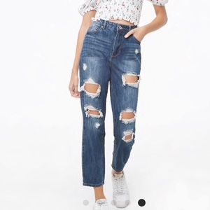 Forever 21 Ankle Destroyed Jeans